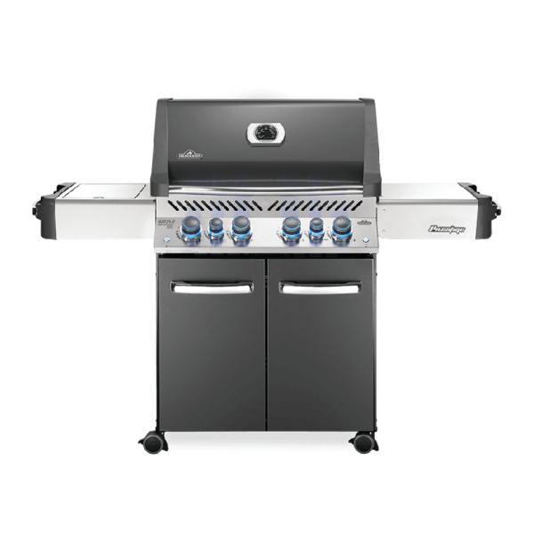 Napoleon Prestige 500 Gas Grill With Infrared Side Burner & Rear Burners, Grey